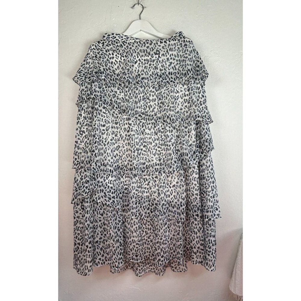 Ariat Womens Animal Print Tiered Layered Maxi Skirt Large White Black Lined
